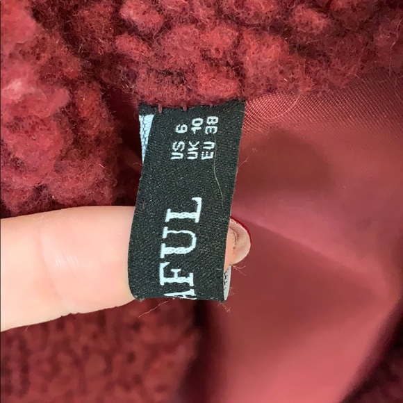 Zaful Red Teddy Coat - Picture 2 of 5